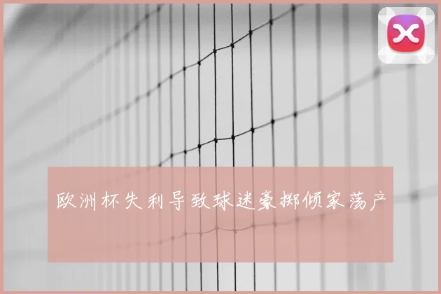 欧洲杯失利导致球迷豪掷倾家荡产